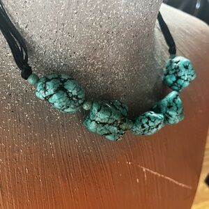 Turquoise Howlite Chunky Nugget Necklace